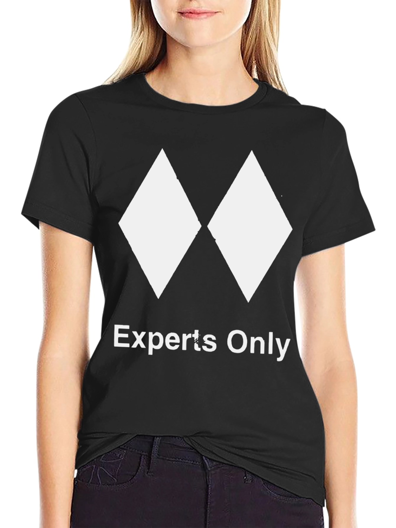 Experts Only Black T-Shirt - Diamond Ski Design