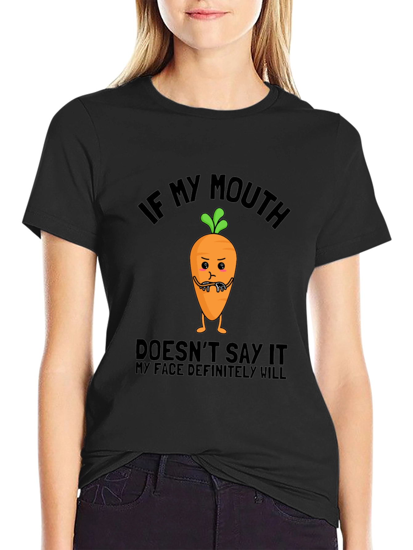 Sarcastic Carrot Graphic Tee - Funny Expression T-Shirt