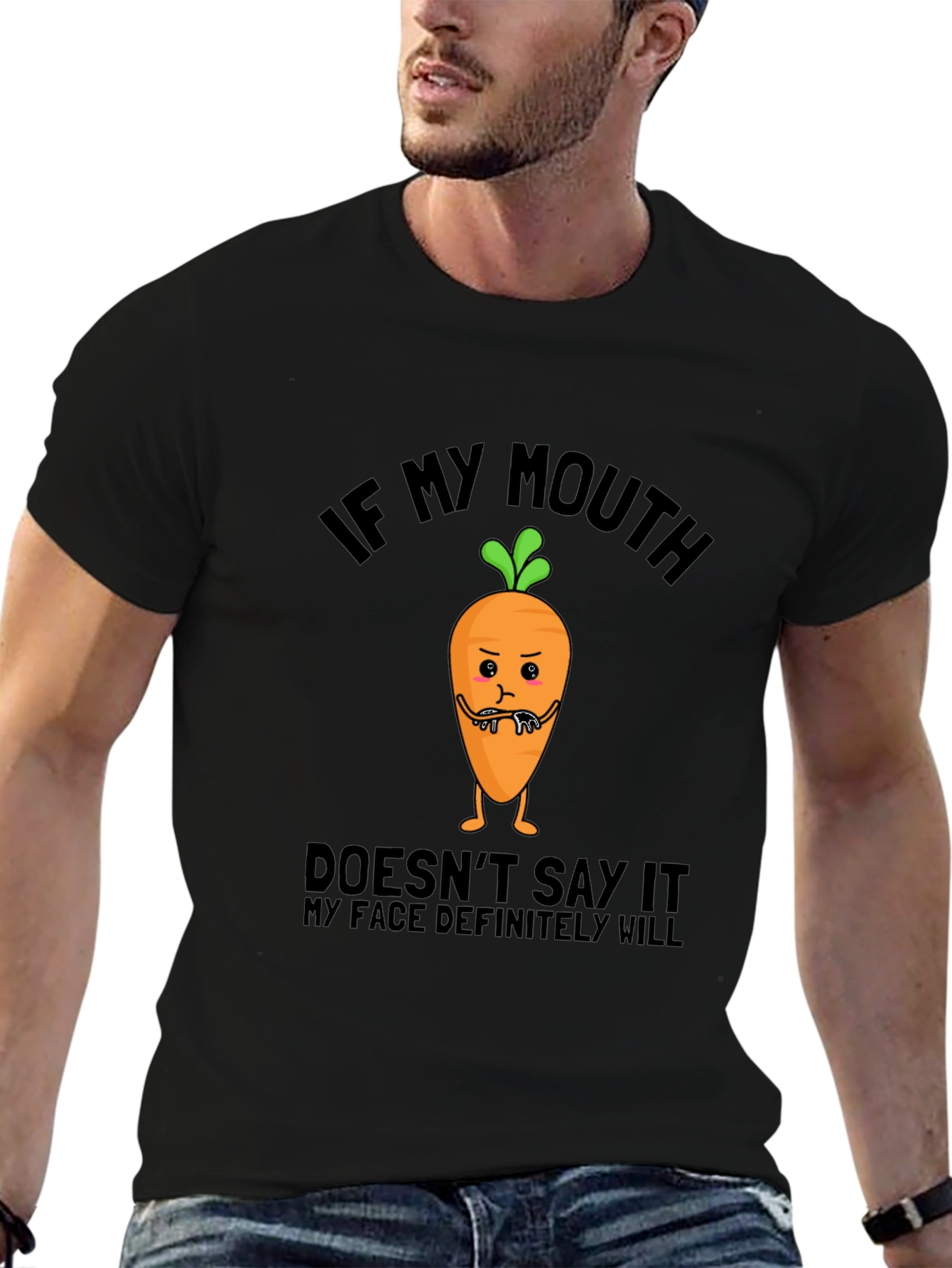 Sarcastic Carrot Graphic Tee - Funny Expression T-Shirt