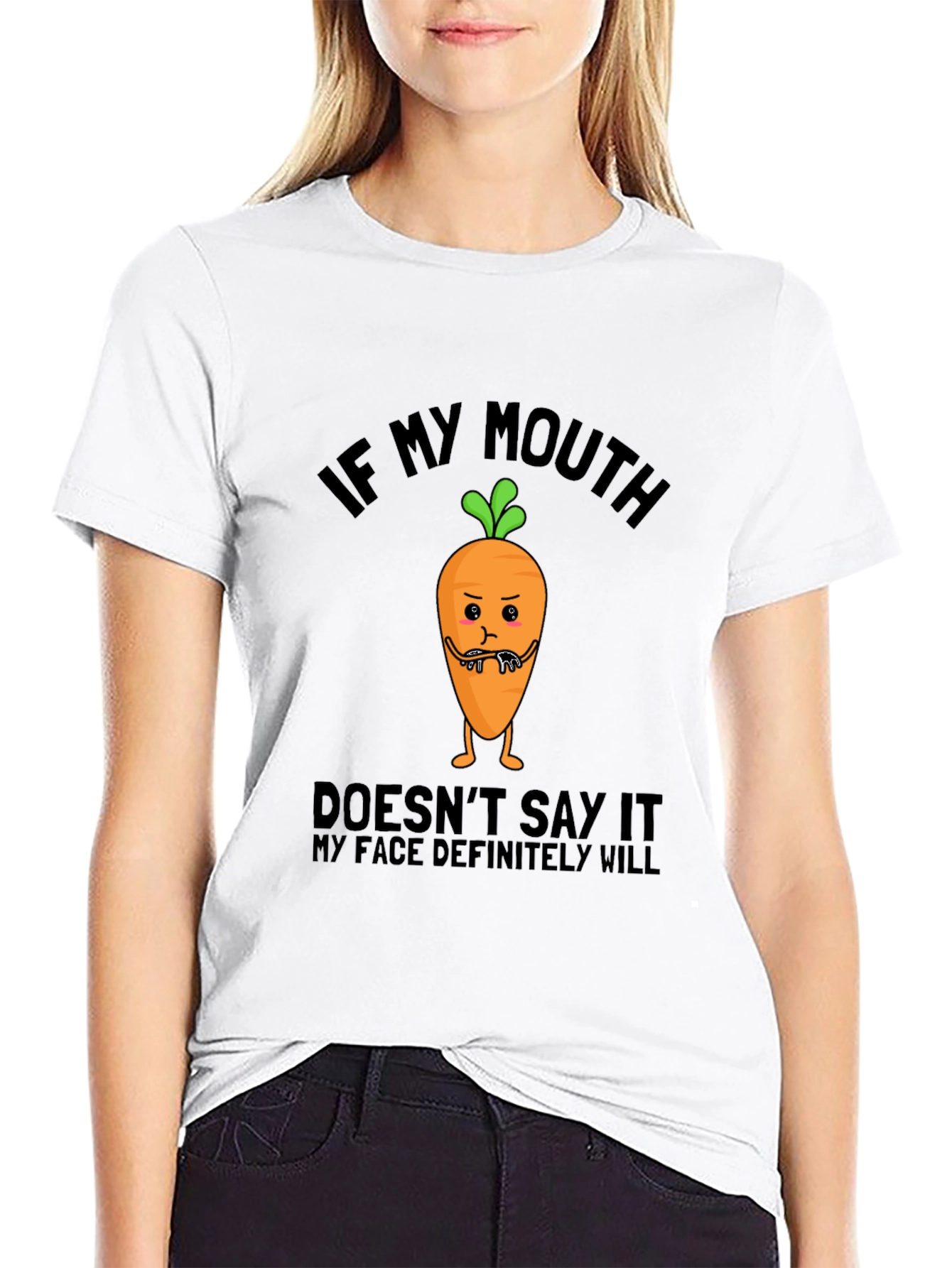 Sarcastic Carrot Graphic Tee - Funny Expression T-Shirt