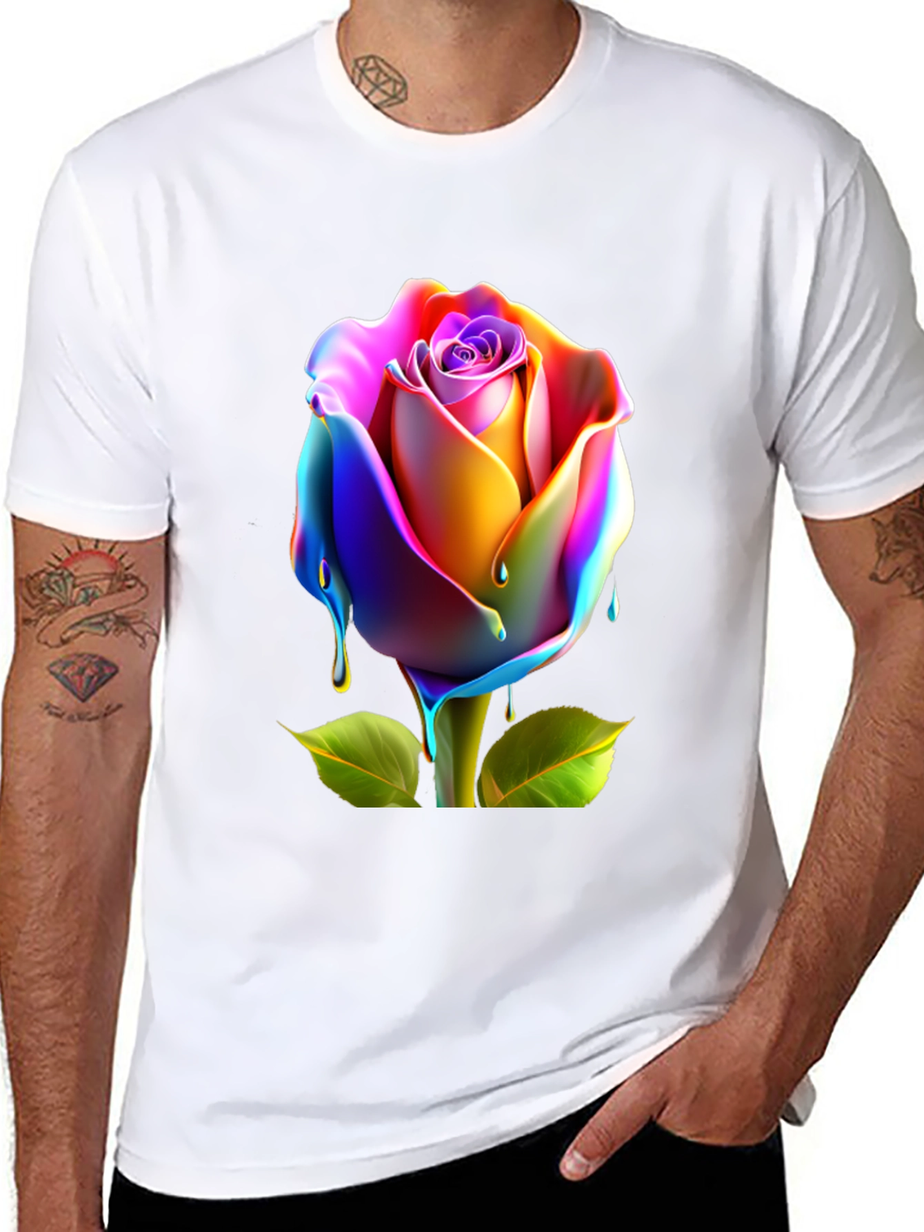Rainbow Rose Graphic Tee