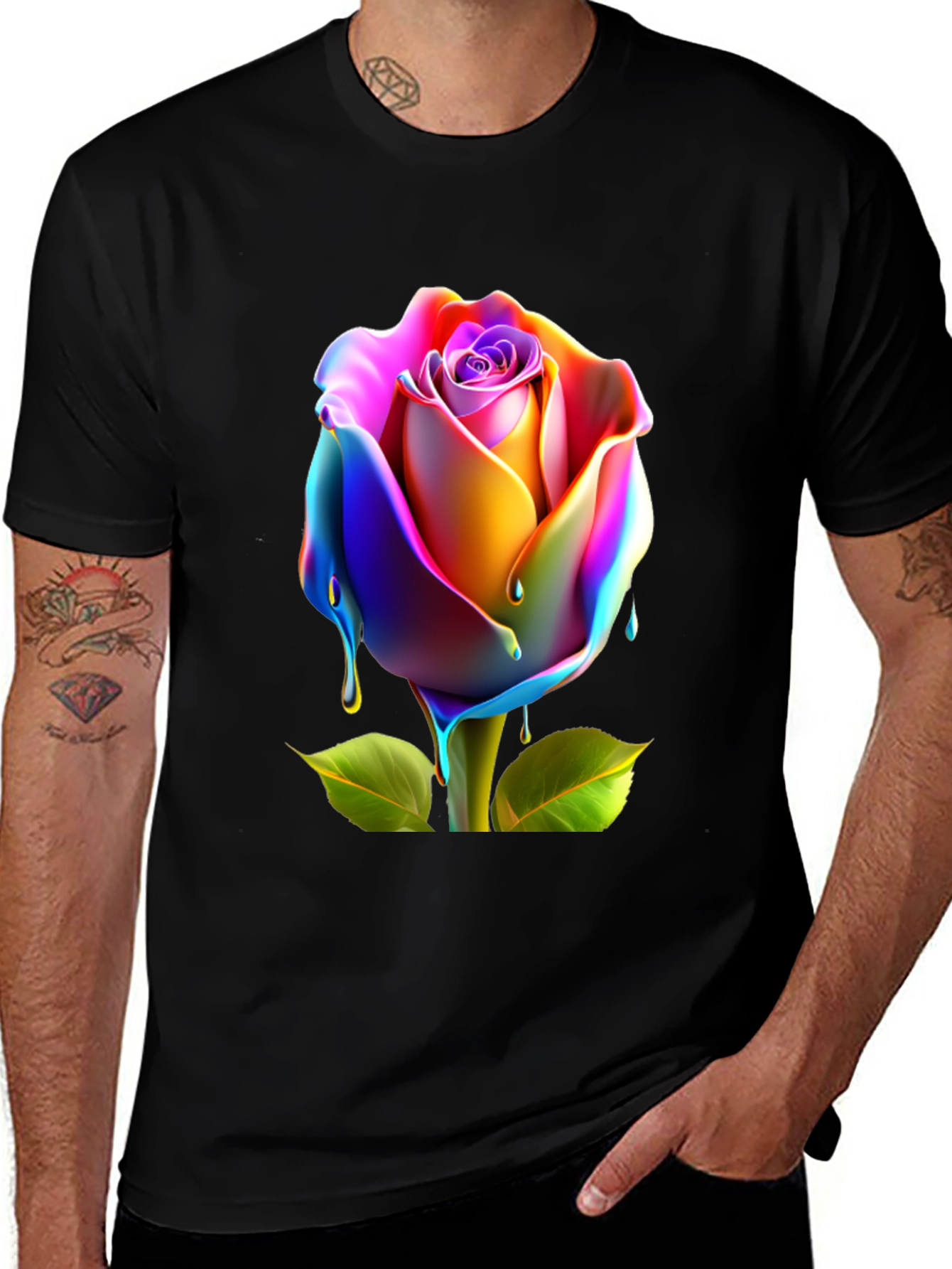 Rainbow Rose Graphic Tee