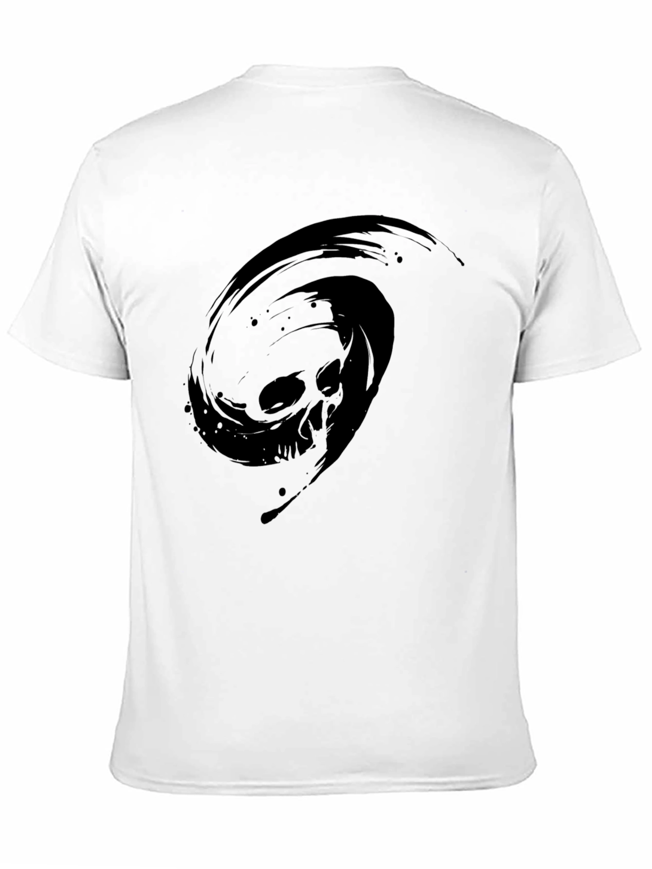 Black T-Shirt with Skull Vortex Design