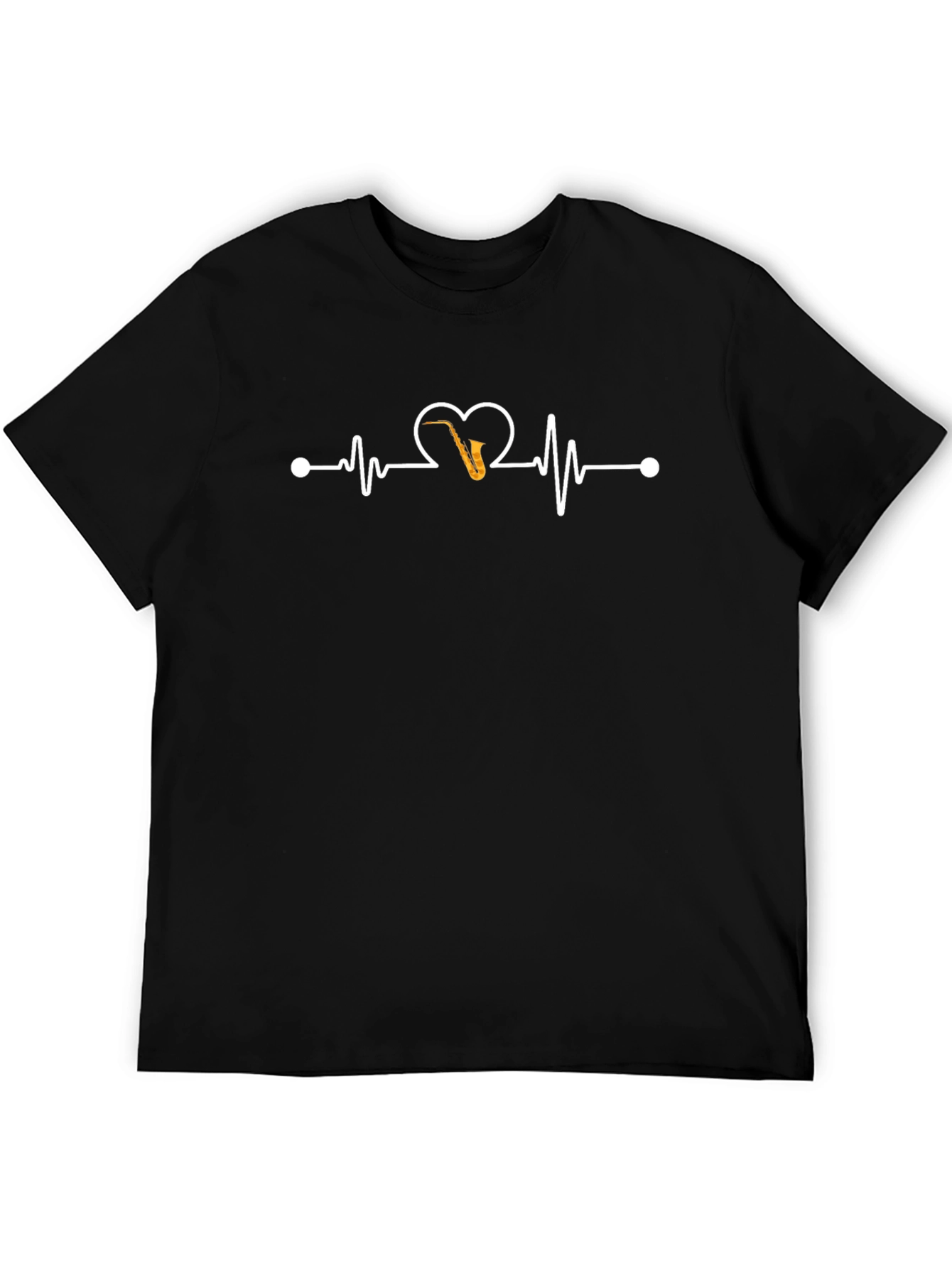 Saxophone Heartbeat T-Shirt - Music Lover Tee
