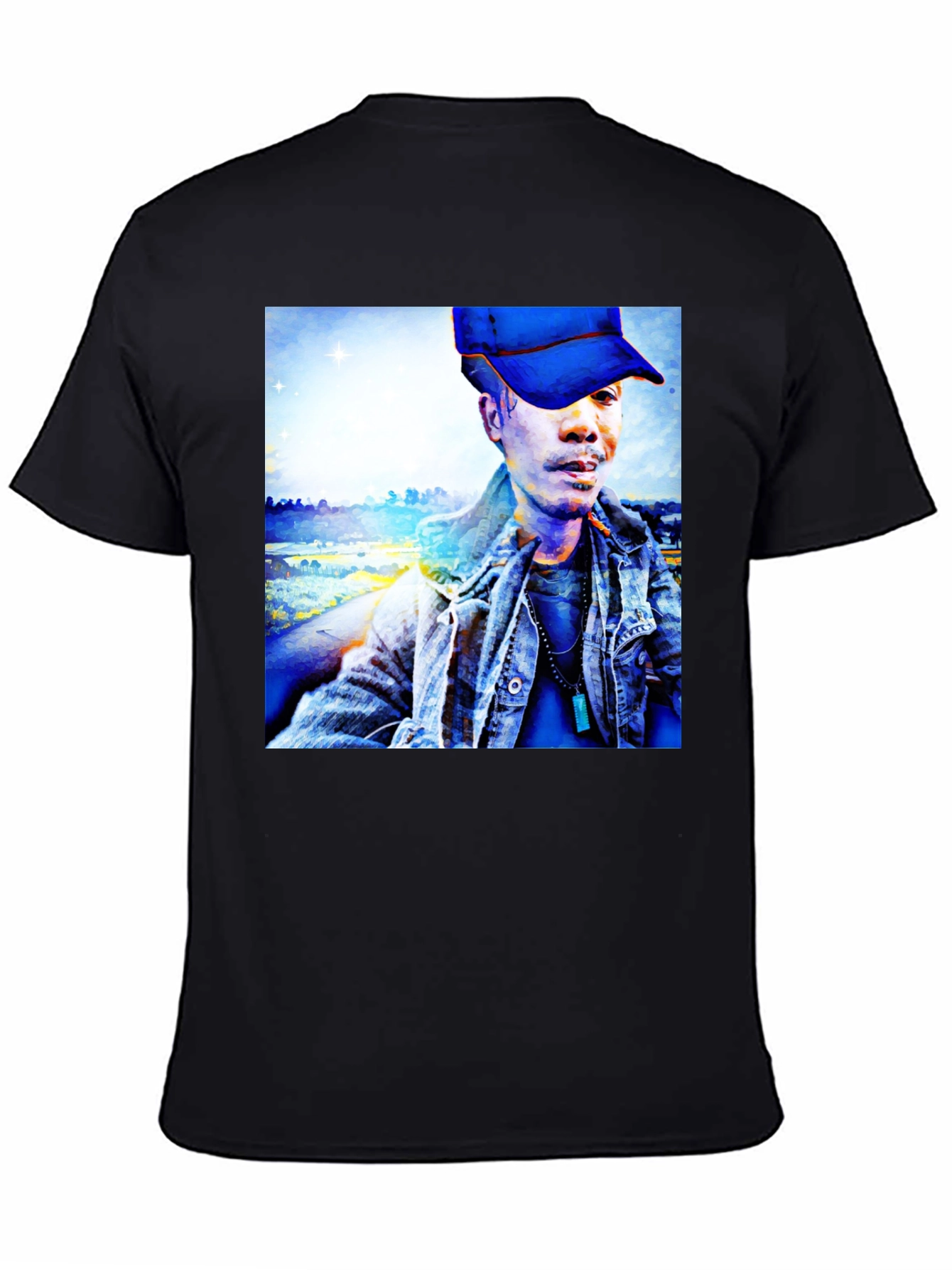 Unique Graphic Tee - Artistic Man Portrait