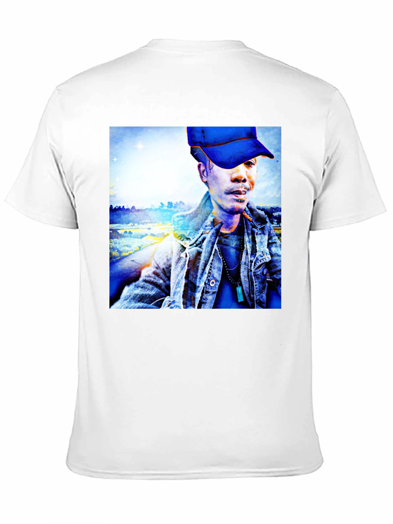 Unique Graphic Tee - Artistic Man Portrait