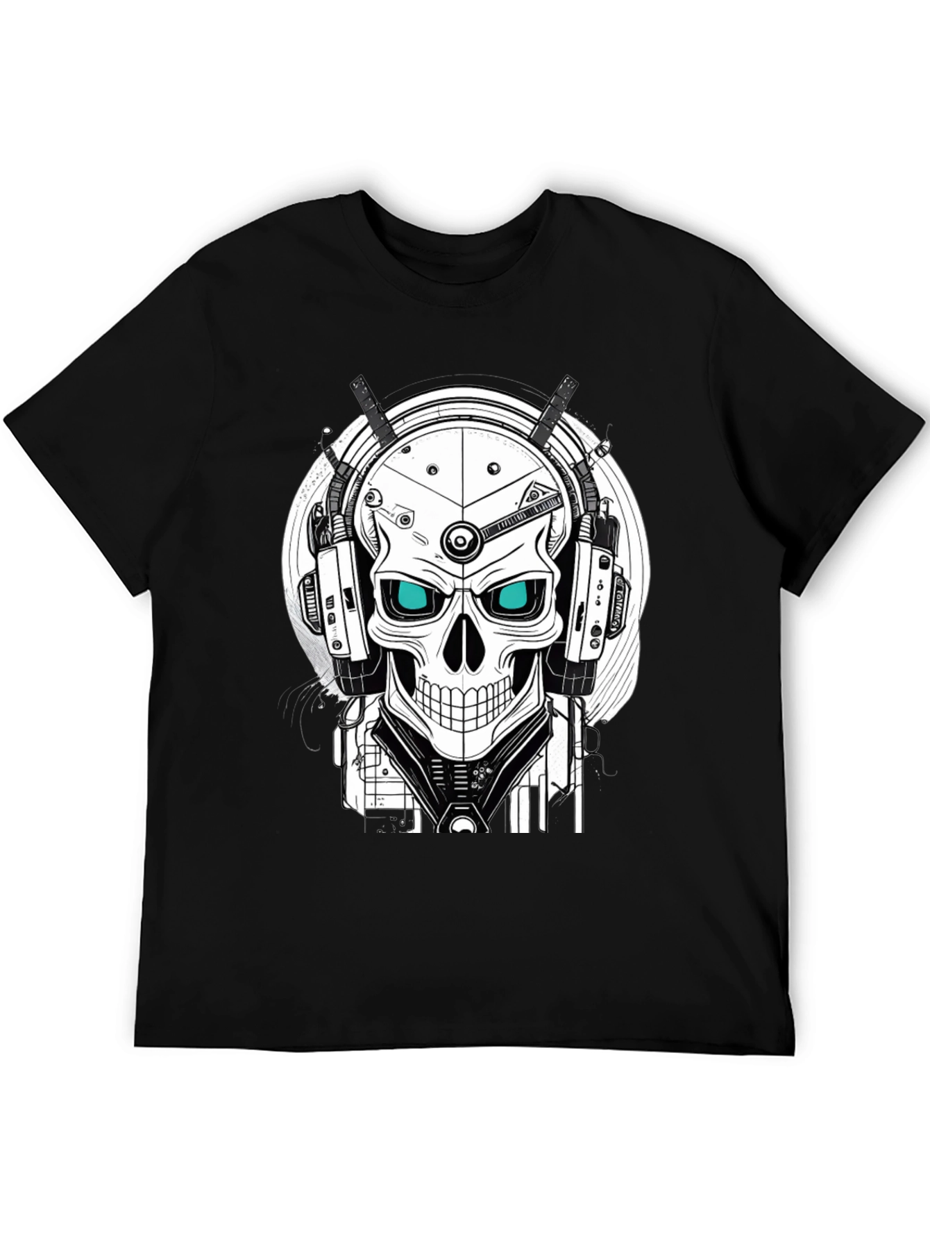 Cyber Skull Graphic Tee - Unique Design