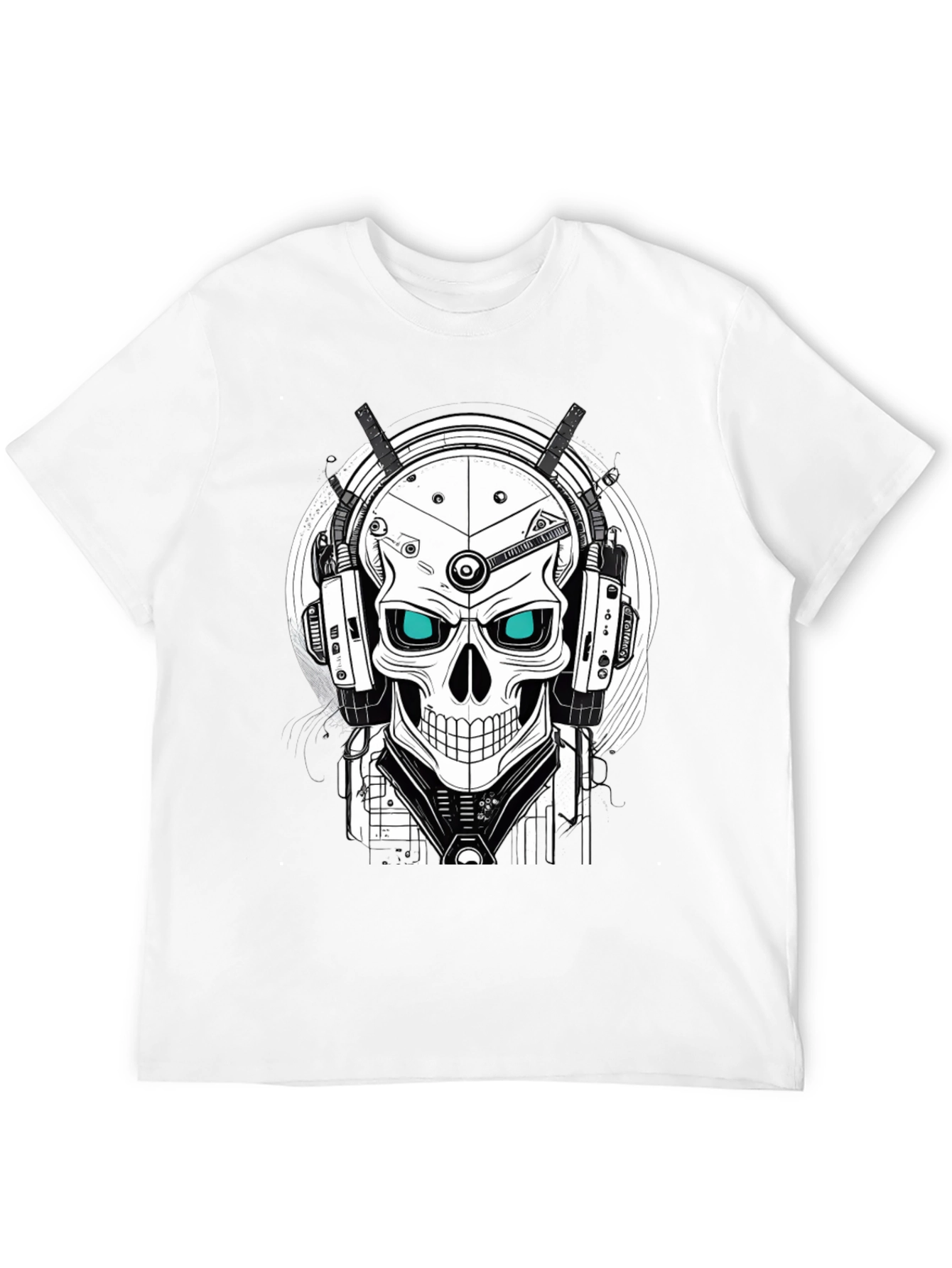 Cyber Skull Graphic Tee - Unique Design