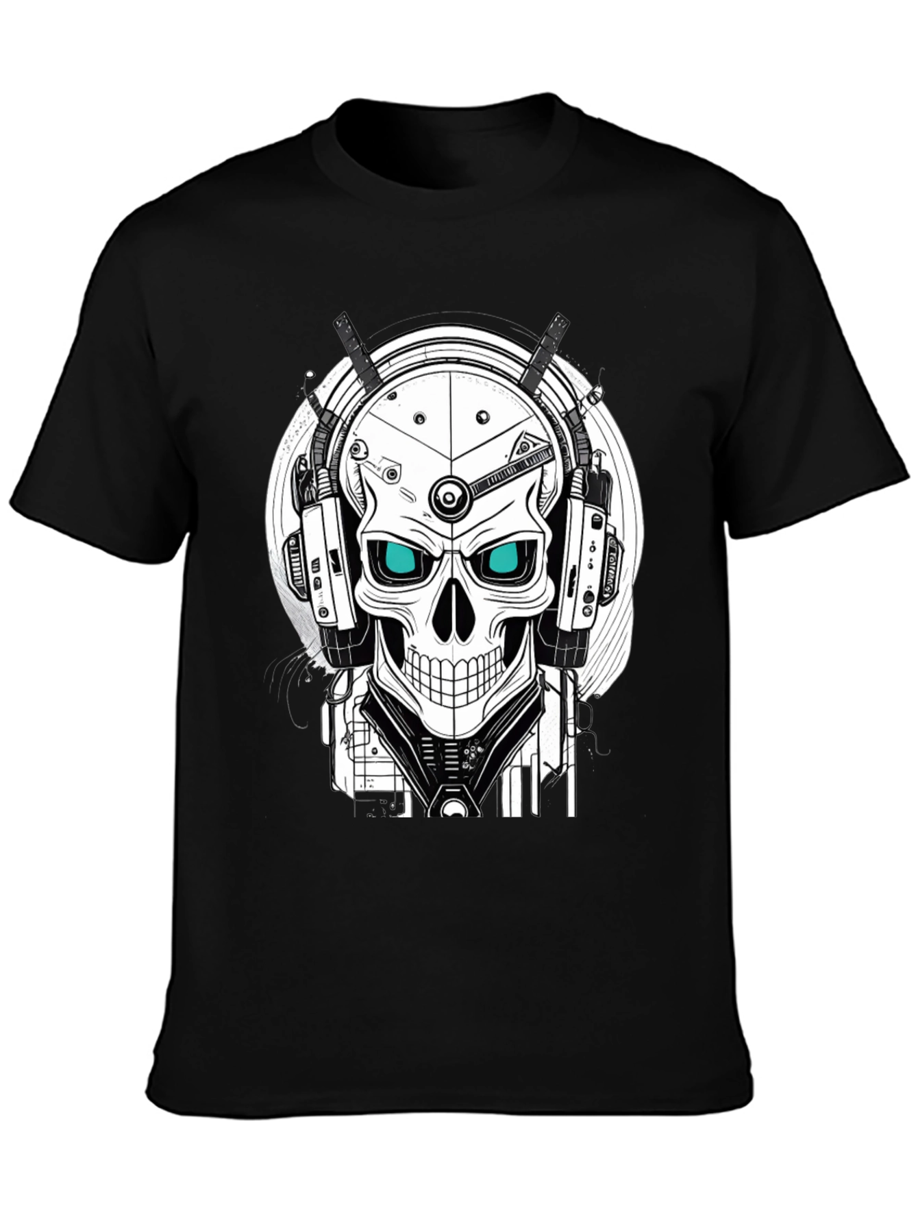 Cyber Skull Graphic Tee - Unique Design