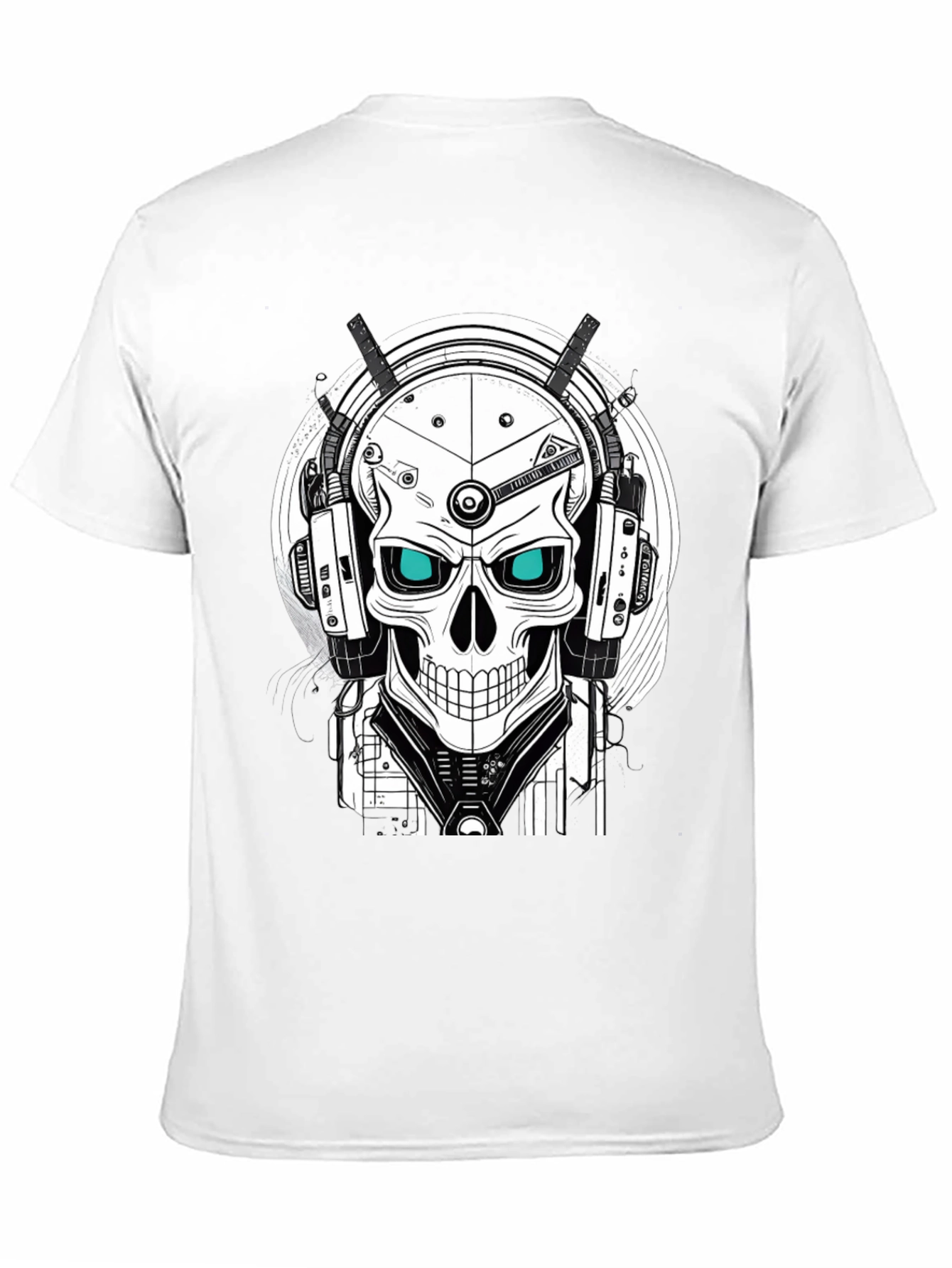 Cyber Skull Graphic Tee - Unique Design