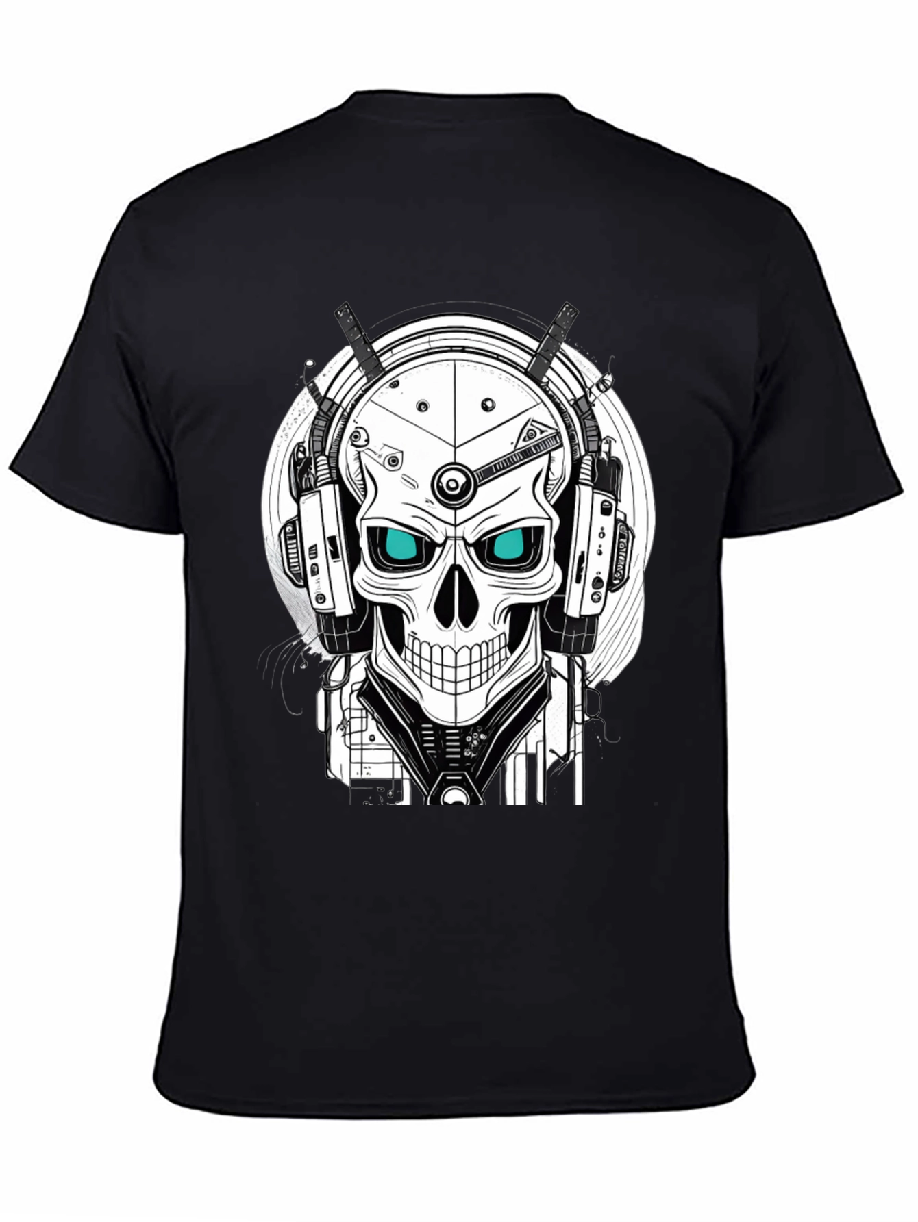 Cyber Skull Graphic Tee - Unique Design