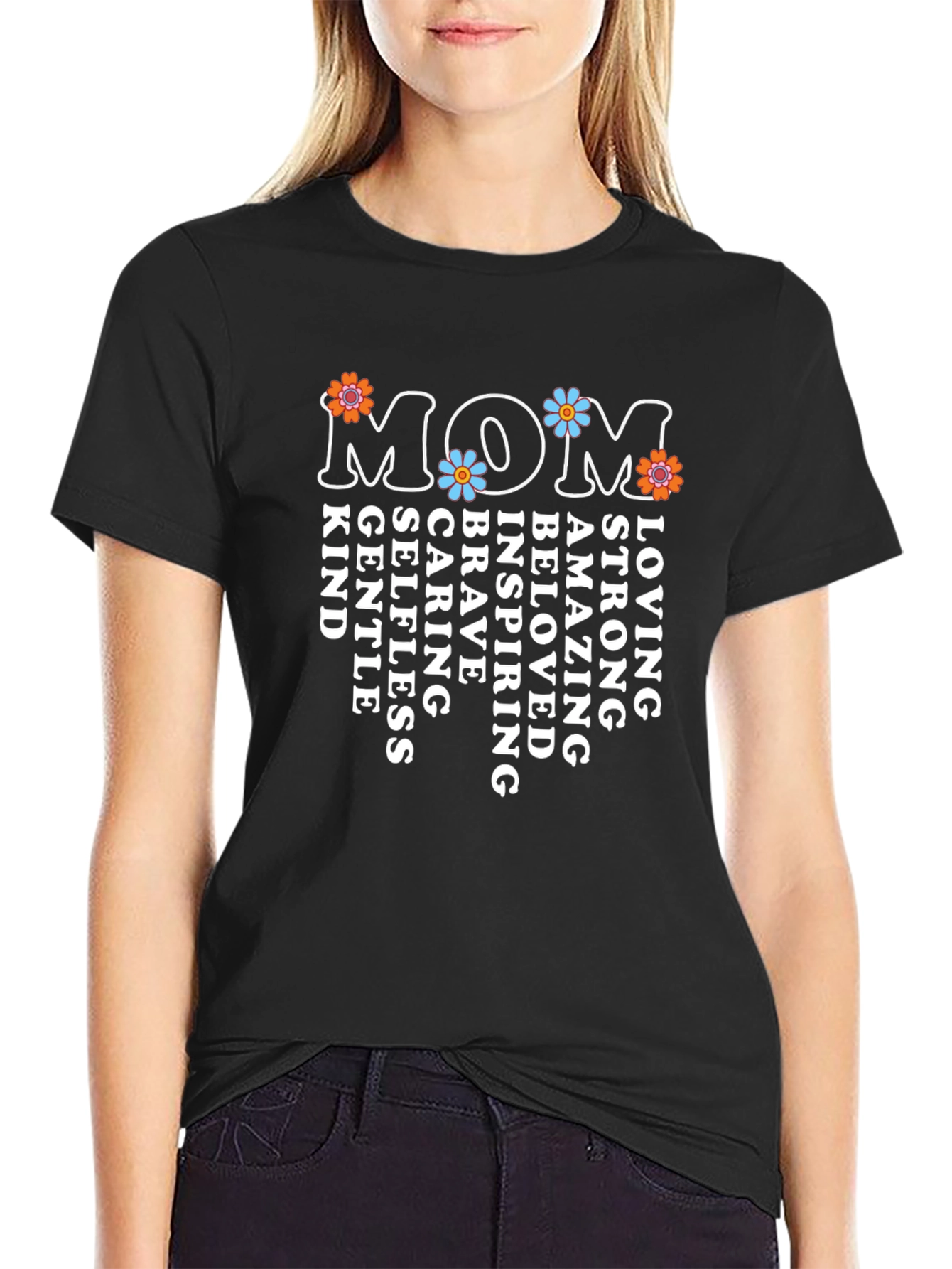 Retro Floral MOM Graphic T-Shirt