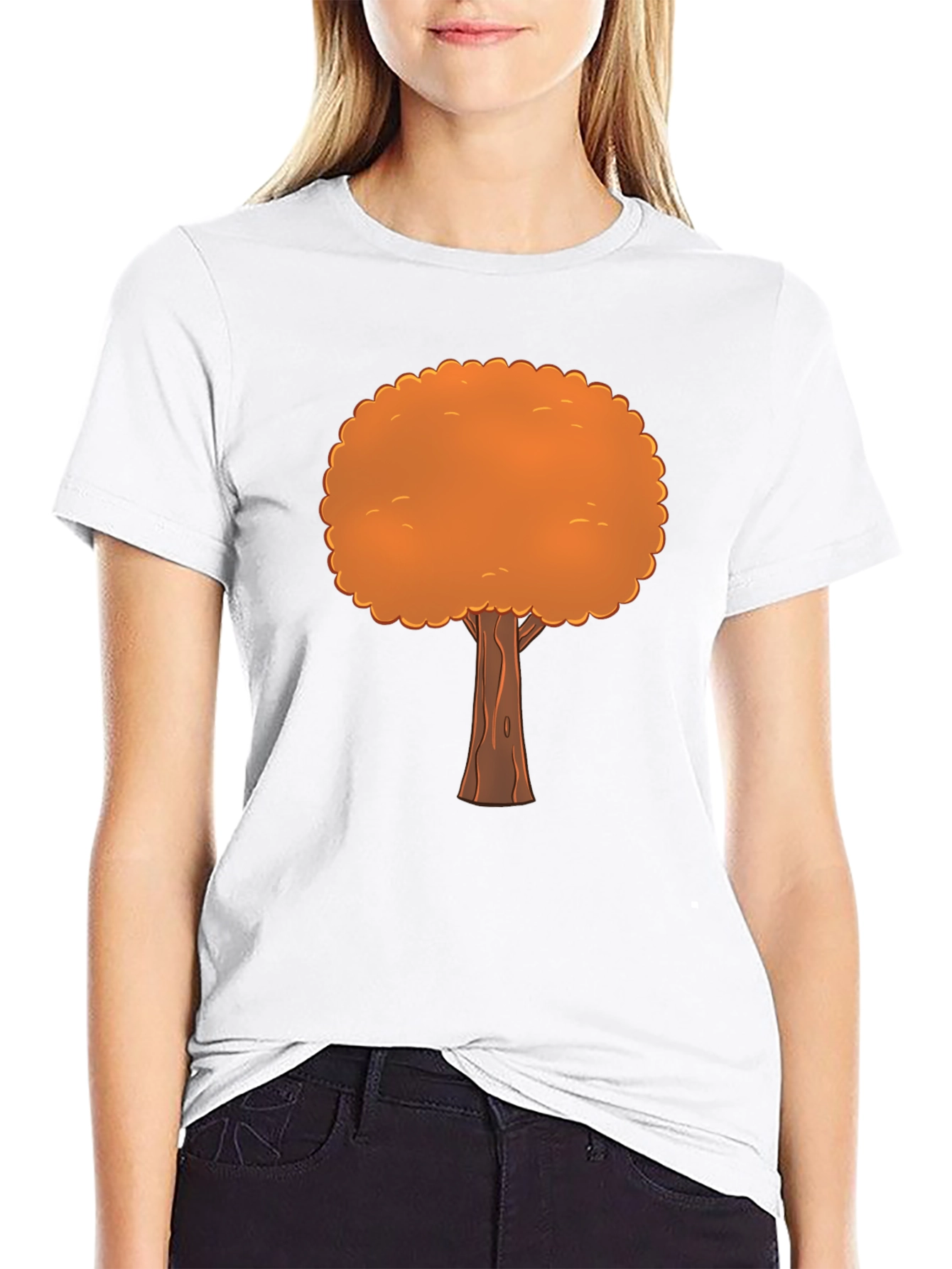 Fall Tree Graphic Tee - Black Cotton T-Shirt