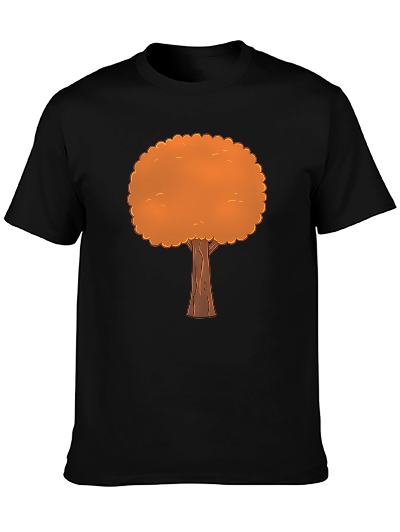 Fall Tree Graphic Tee - Black Cotton T-Shirt