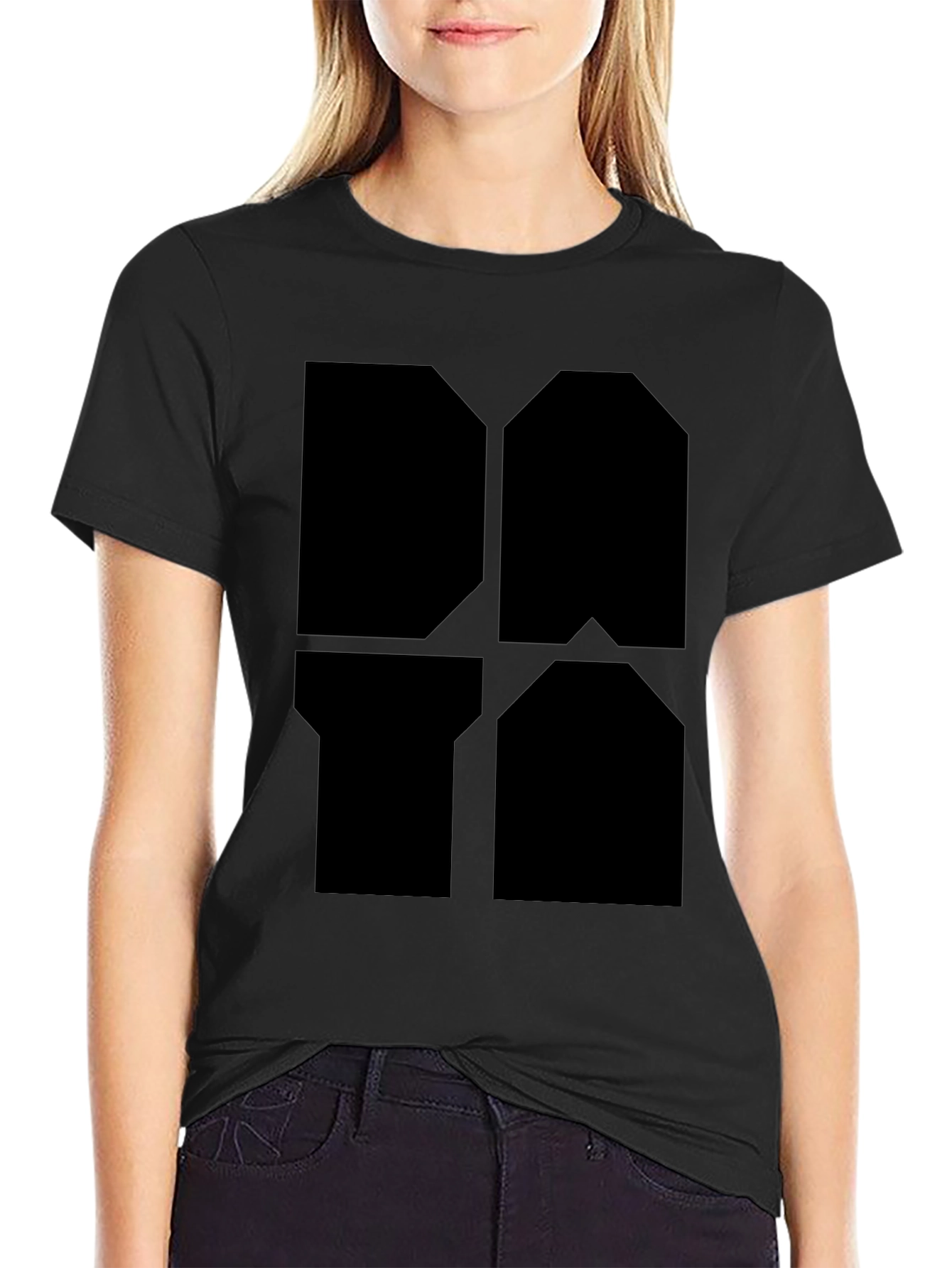 Geometric Black Graphic Tee - Modern Style