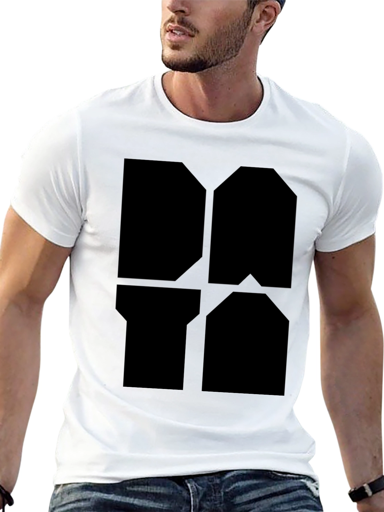 Geometric Black Graphic Tee - Modern Style