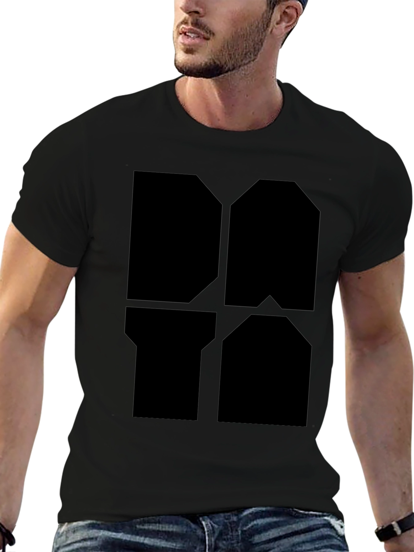 Geometric Black Graphic Tee - Modern Style