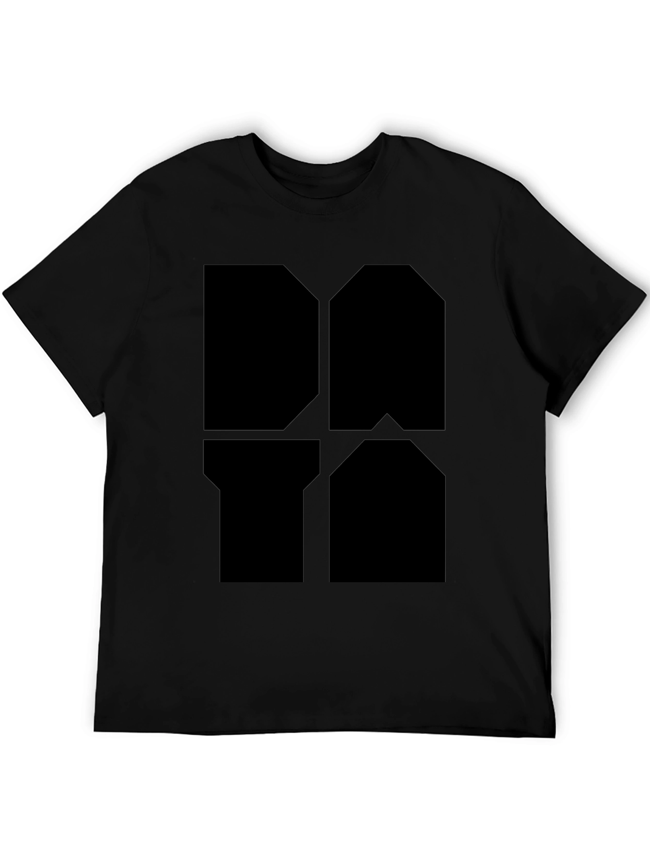 Geometric Black Graphic Tee - Modern Style