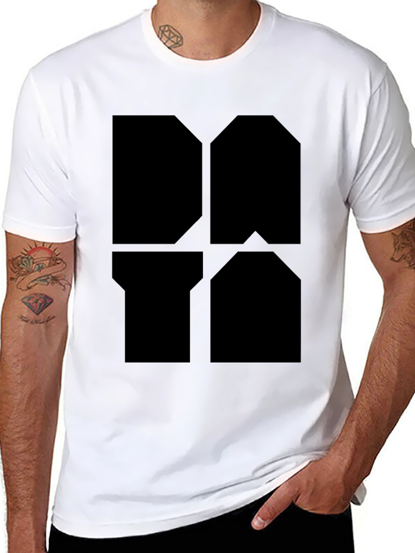 Geometric Black Graphic Tee - Modern Style