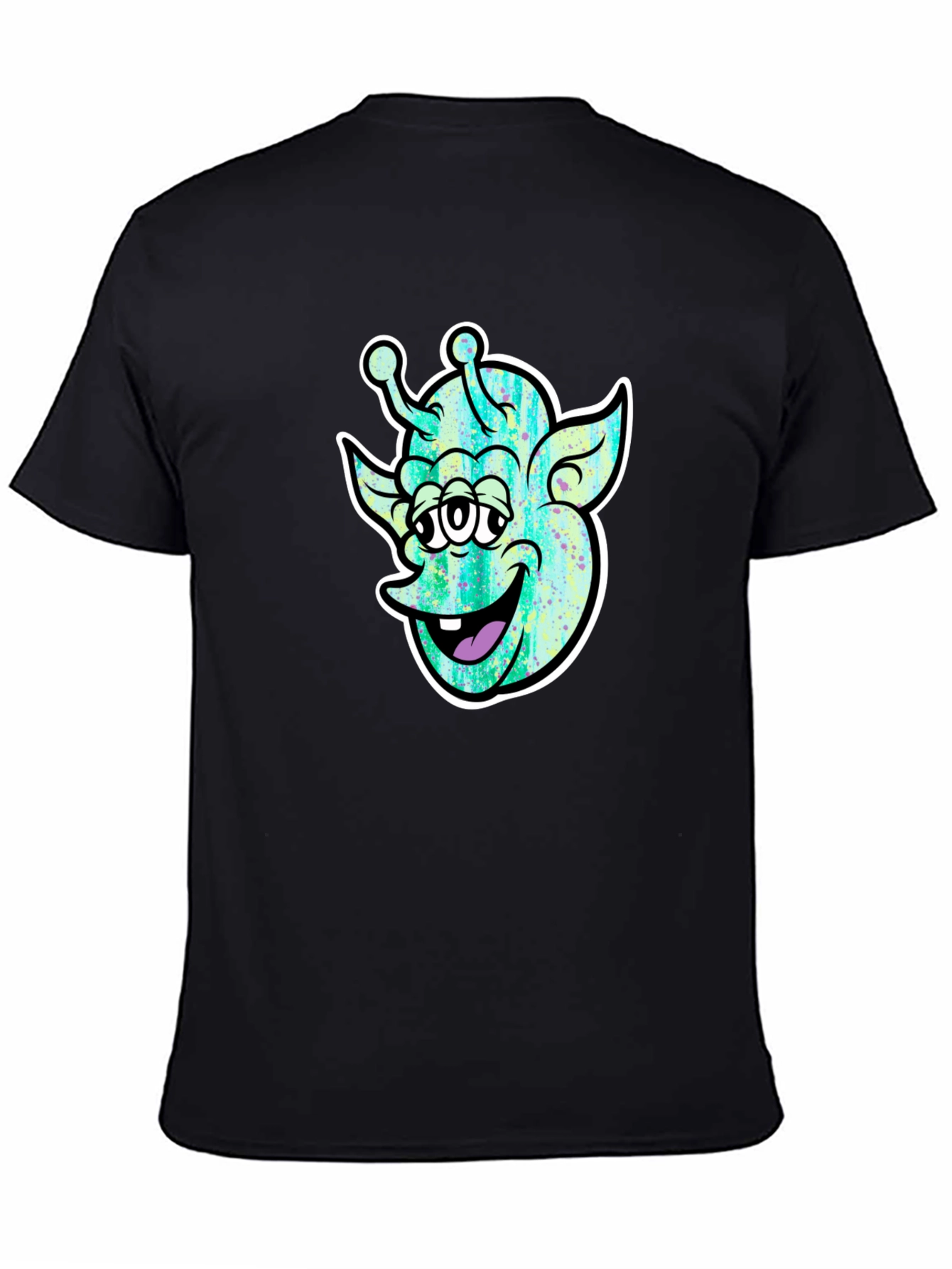 Funky Alien Graphic Black T-Shirt