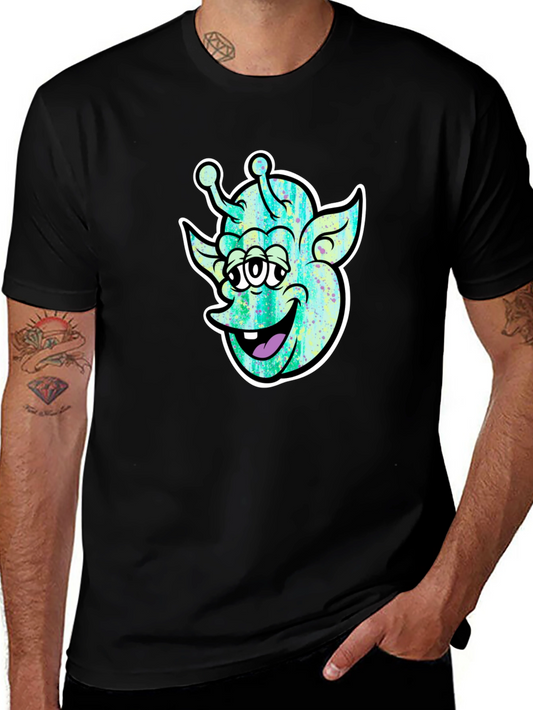Funky Alien Graphic Black T-Shirt
