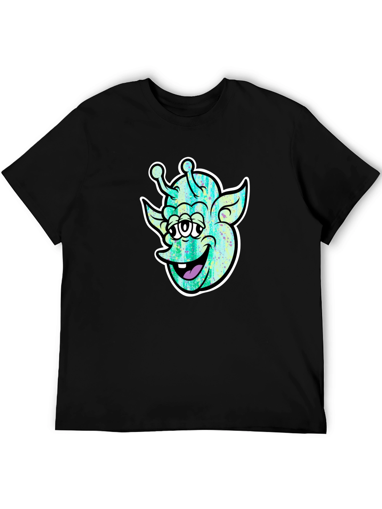 Funky Alien Graphic Black T-Shirt