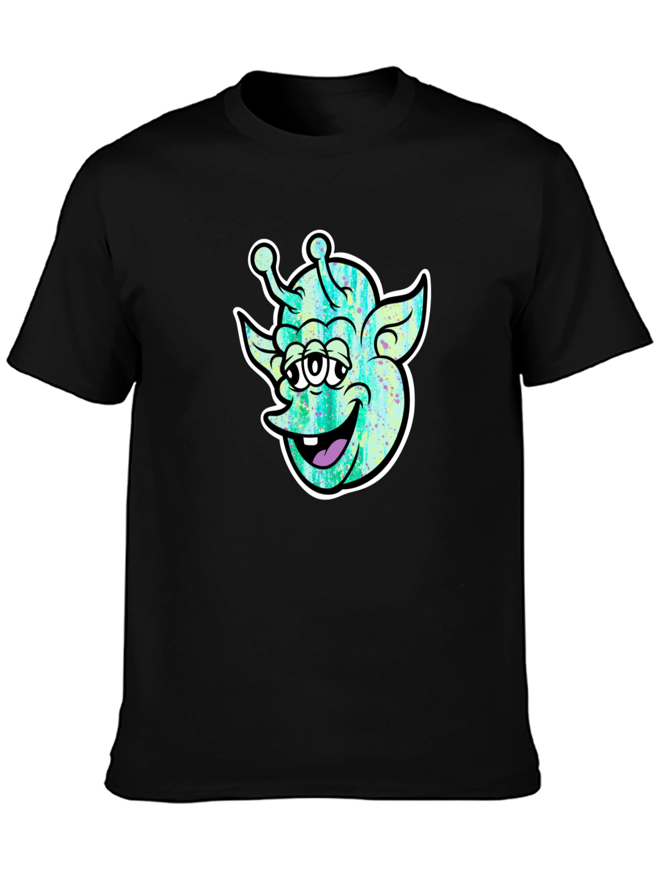 Funky Alien Graphic Black T-Shirt