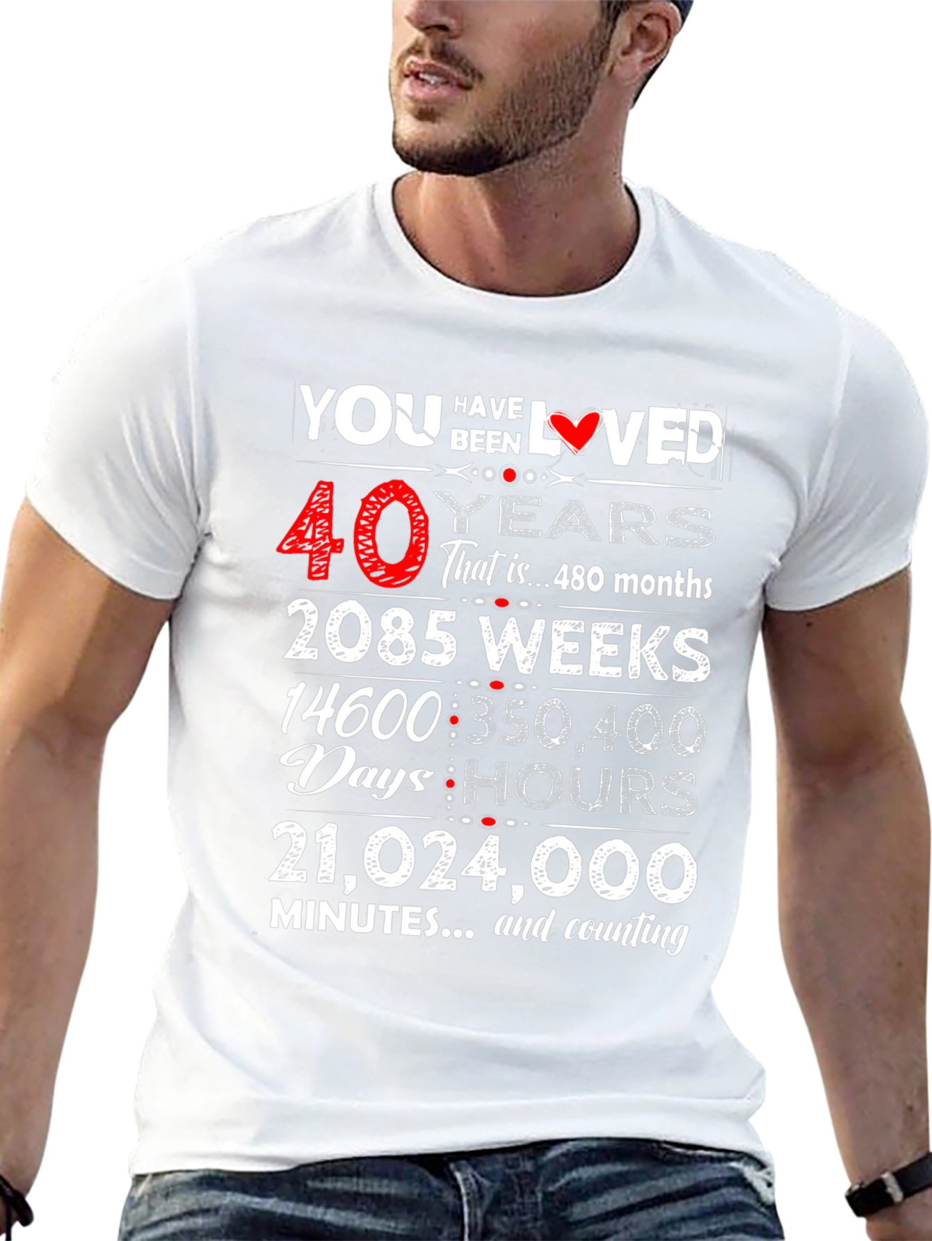 40 Years Loved T-Shirt - Birthday Gift