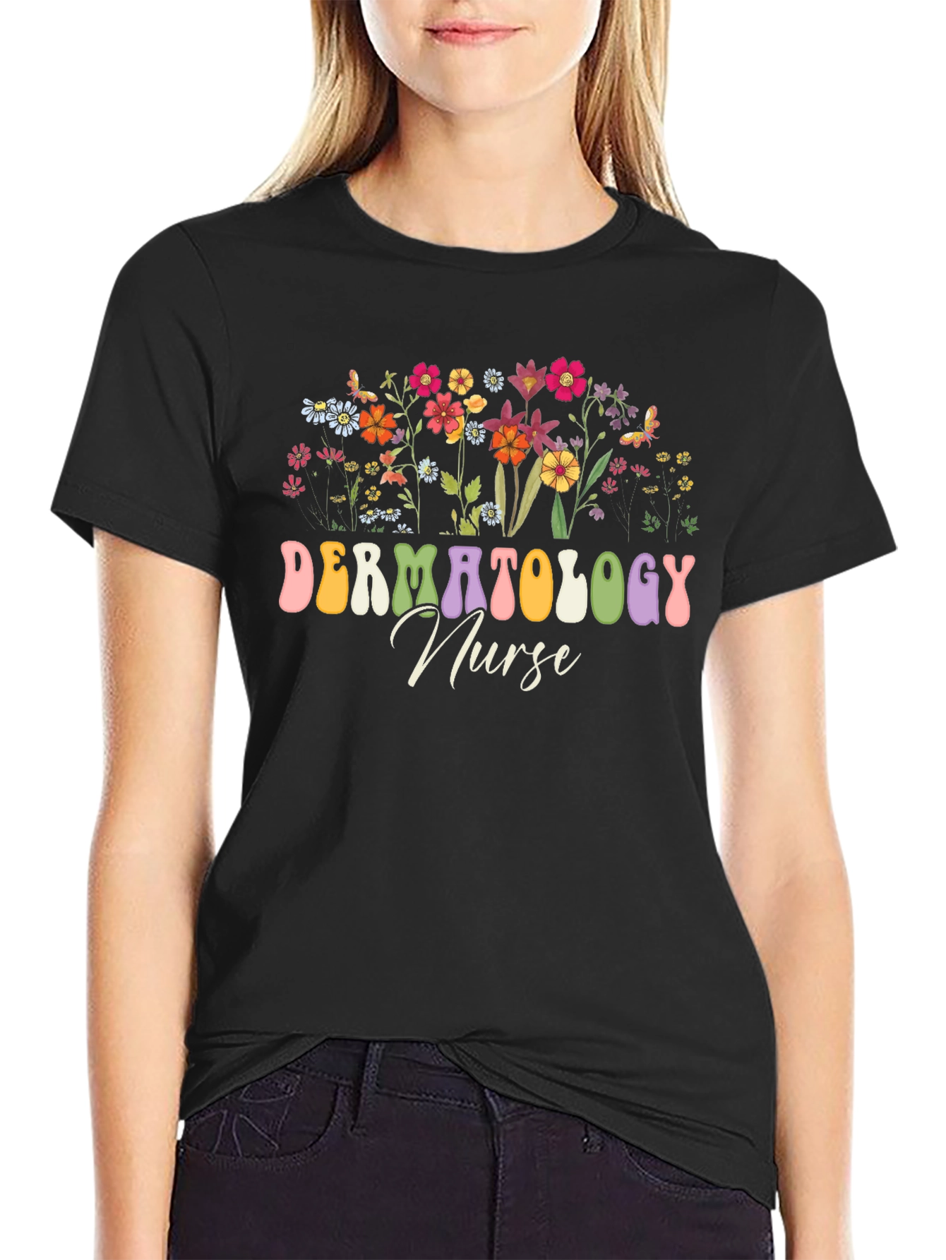 Dermatology Nurse Floral T-Shirt