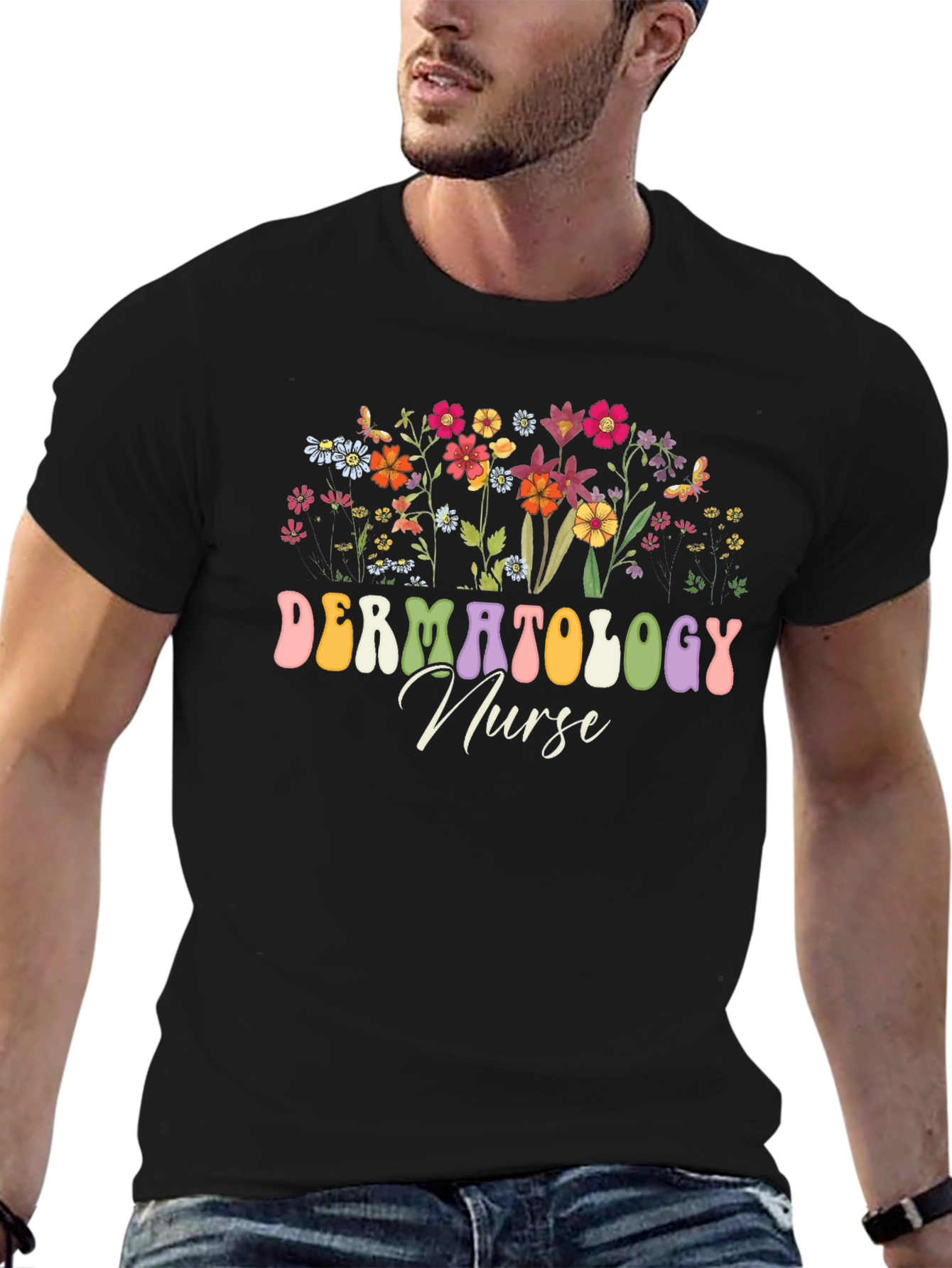 Dermatology Nurse Floral T-Shirt