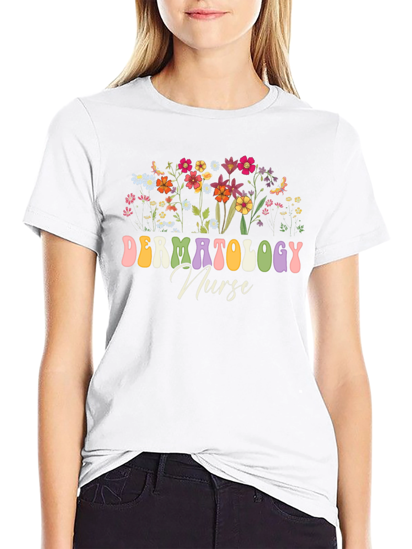 Dermatology Nurse Floral T-Shirt