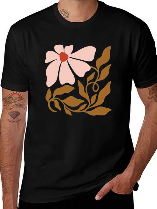Boho Flower Graphic Tee - Casual Comfort