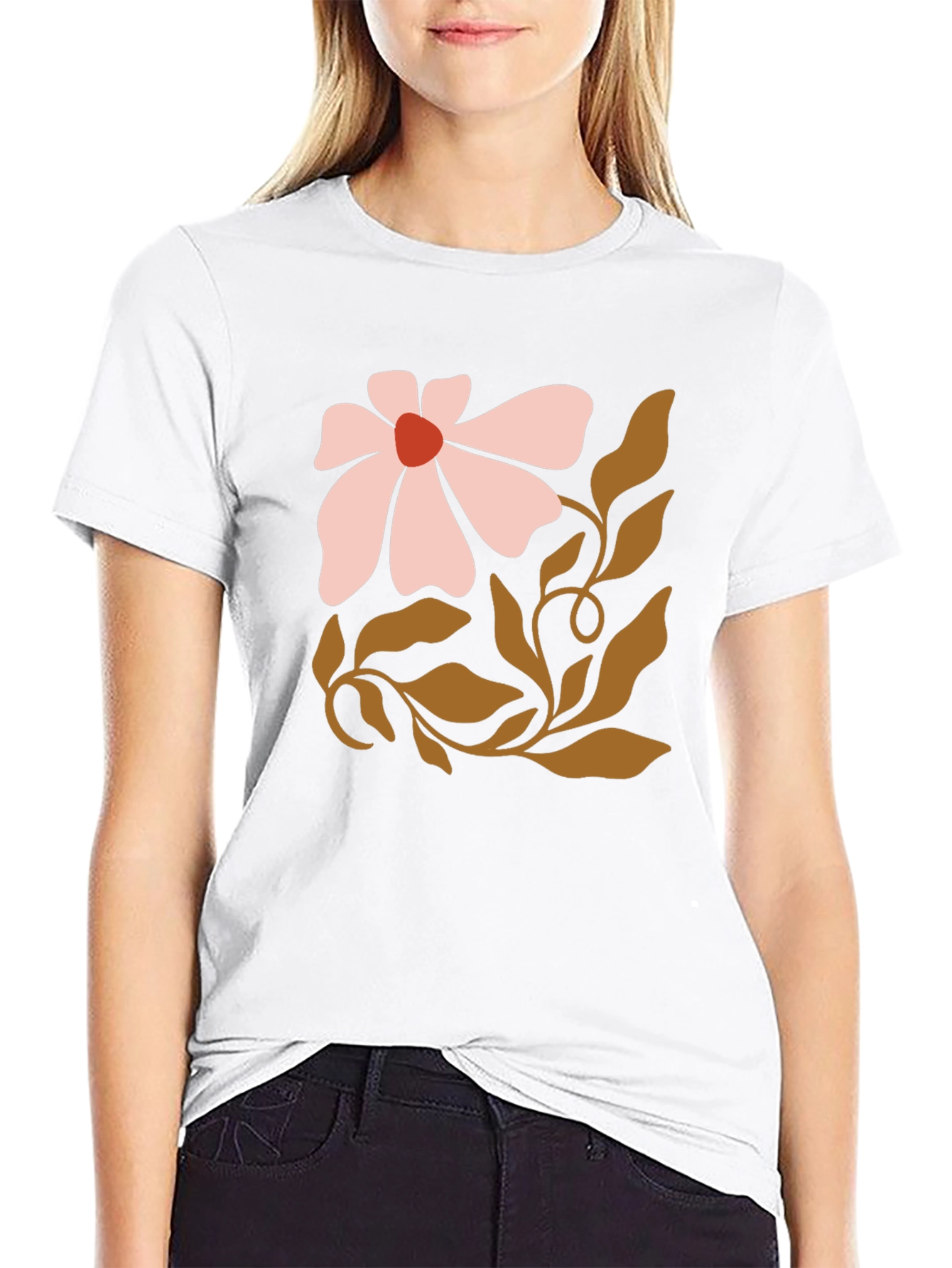 Boho Flower Graphic Tee - Casual Comfort