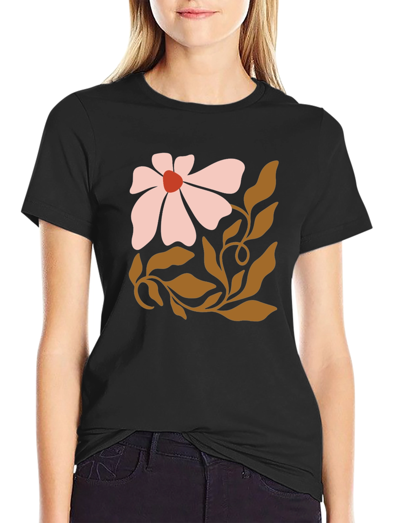 Boho Flower Graphic Tee - Casual Comfort