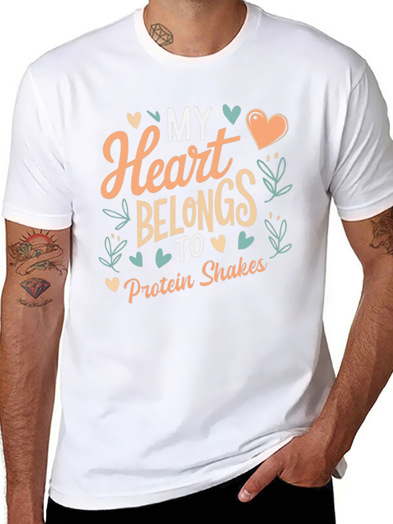 My Heart Belongs to Protein Shakes Graphic Tee