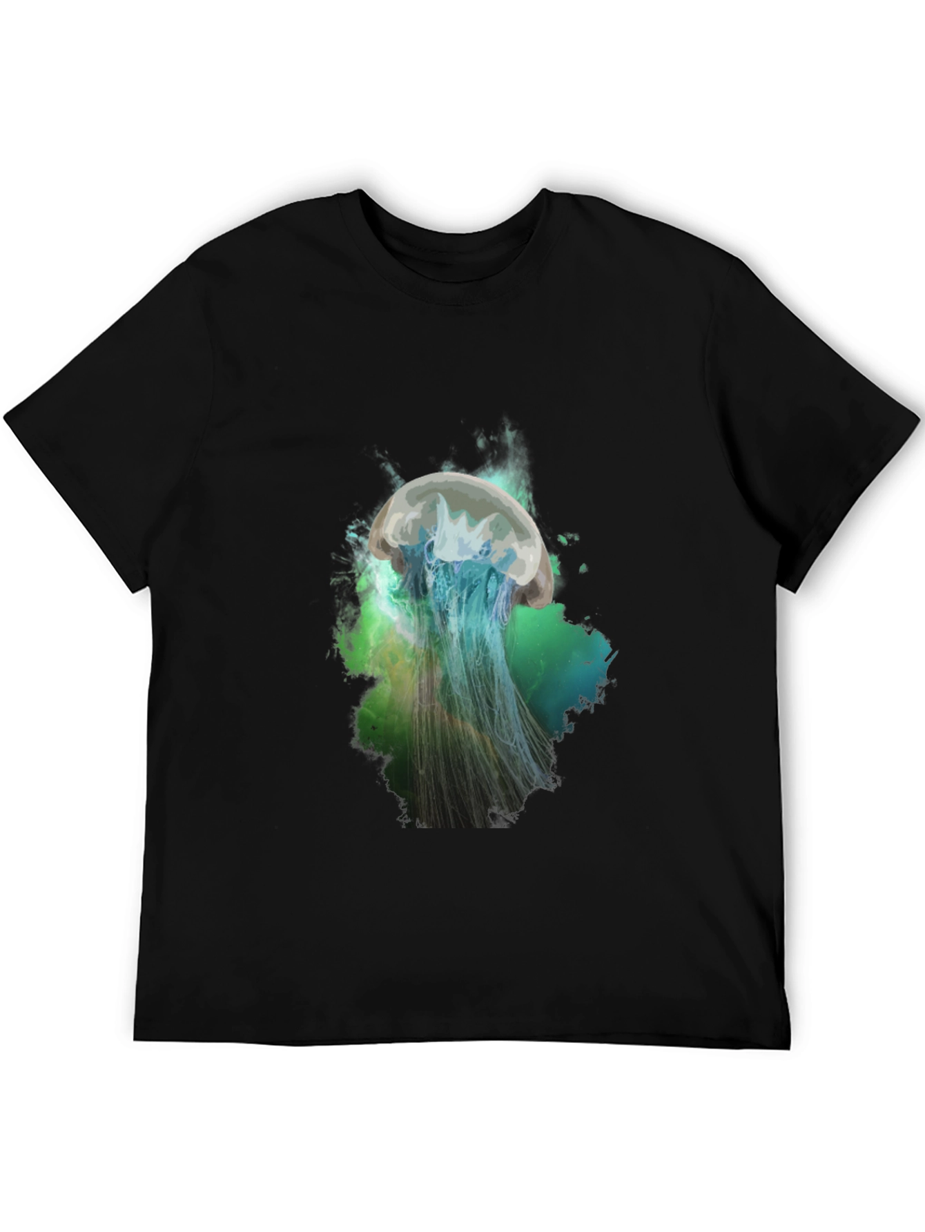 Jellyfish Graphic Print T-Shirt - Black