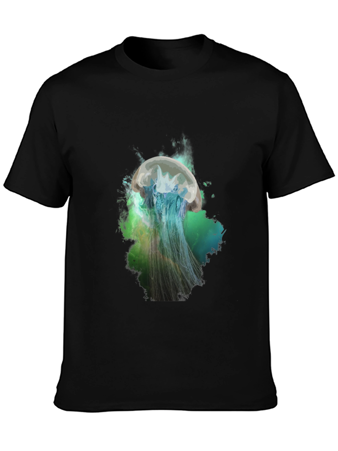 Jellyfish Graphic Print T-Shirt - Black