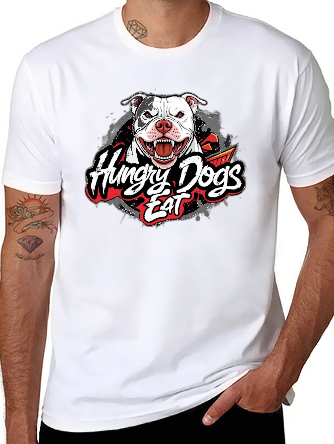 Hungry Dogs Eat Graphic Print Tee