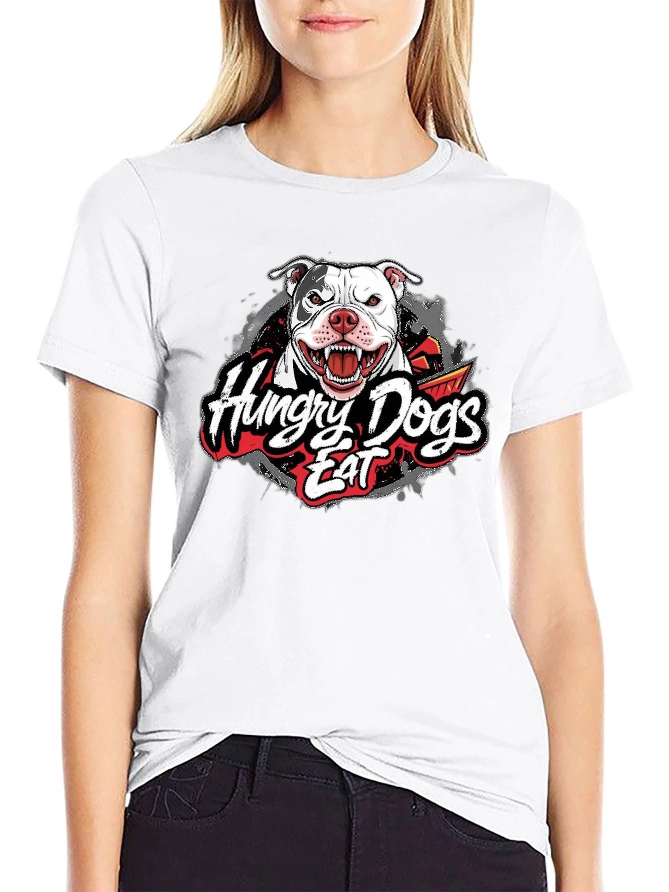 Hungry Dogs Eat Graphic Print Tee