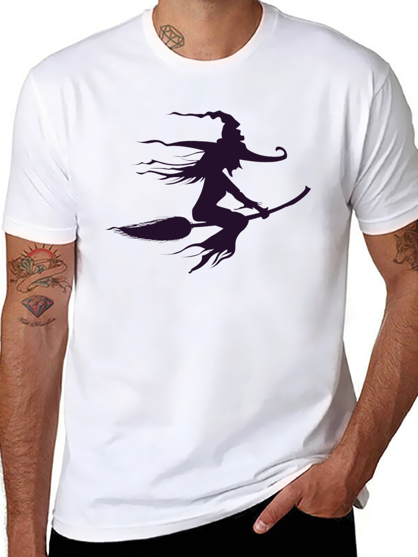 Witch on Broomstick Graphic Tee