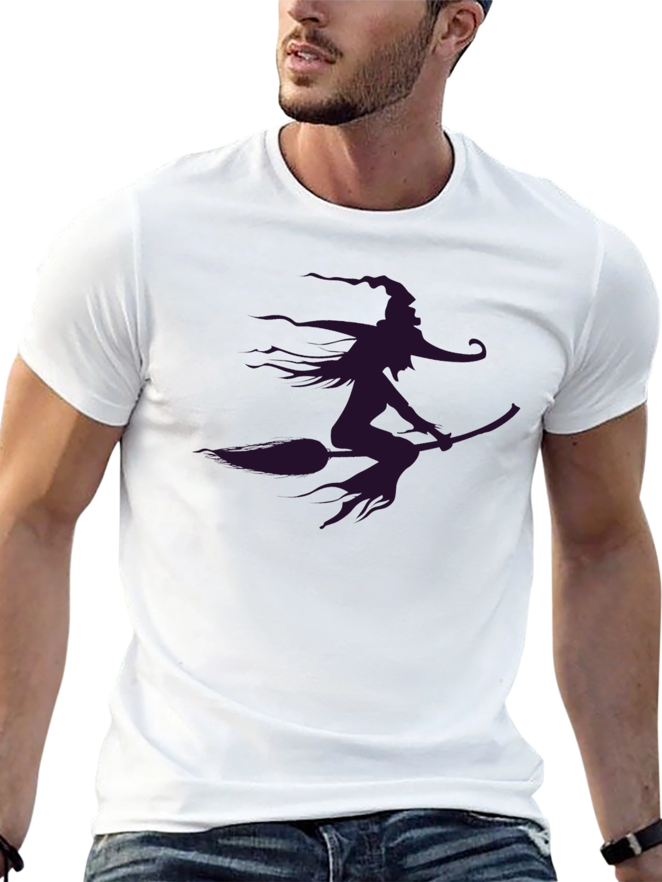 Witch on Broomstick Graphic Tee