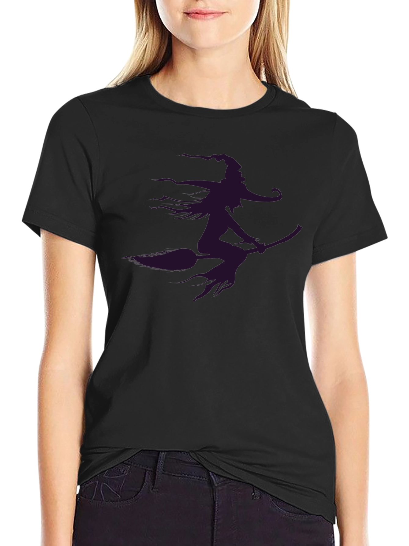 Witch on Broomstick Graphic Tee