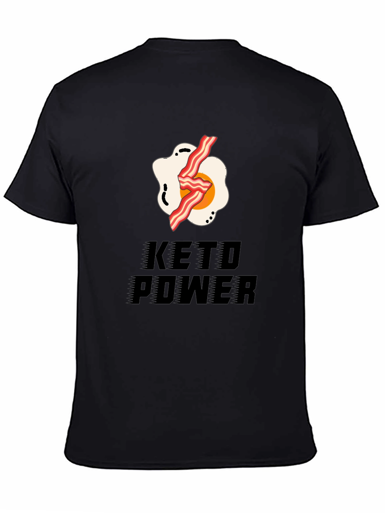 Keto Power T-Shirt - Bacon & Egg Design