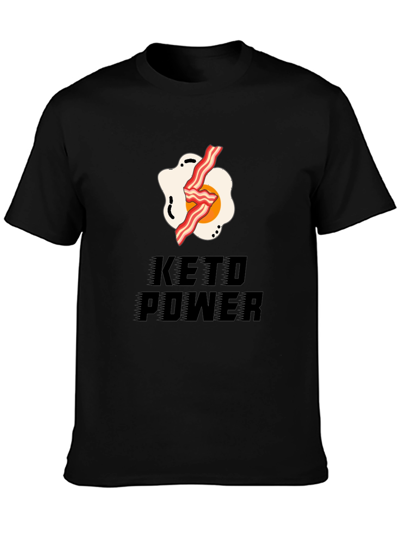 Keto Power T-Shirt - Bacon & Egg Design