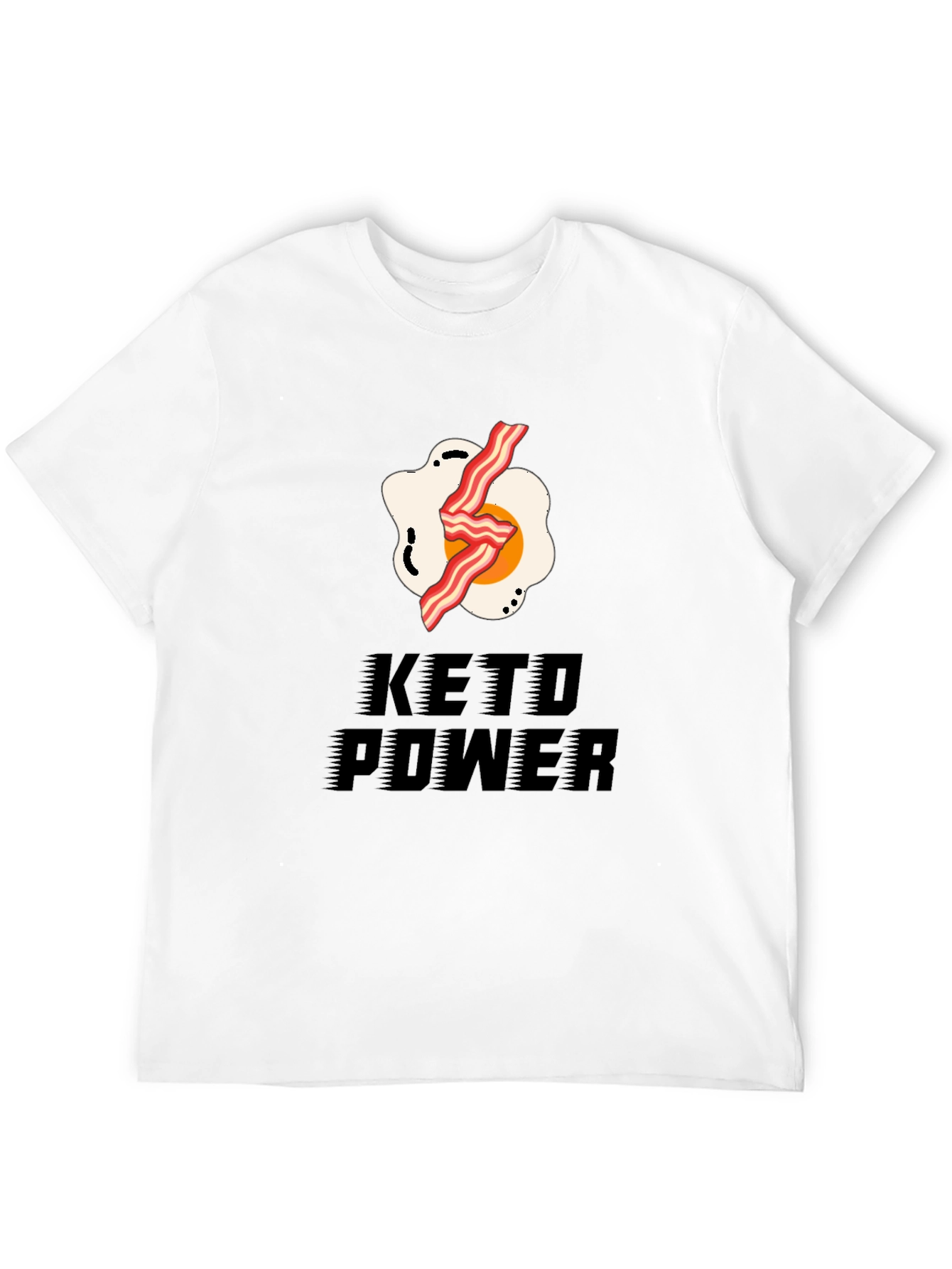 Keto Power T-Shirt - Bacon & Egg Design