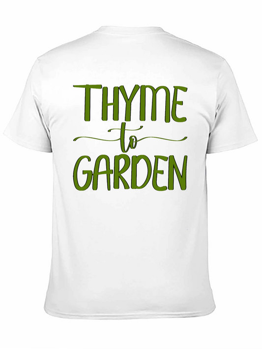 Thyme to Garden Green Graphic Black T-Shirt