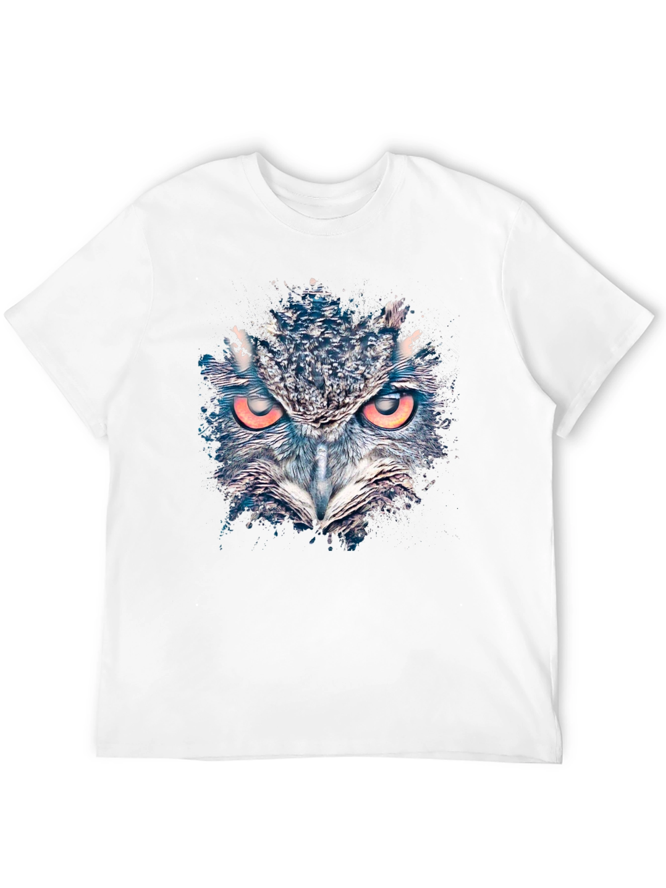 Owl Graphic Print Mens Black T-Shirt