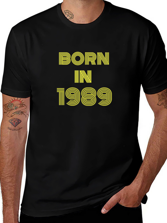 Born in 1989 Black Graphic Tee