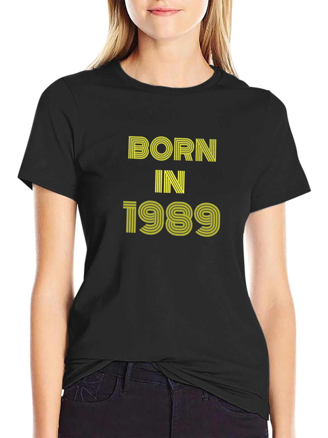 Born in 1989 Black Graphic Tee