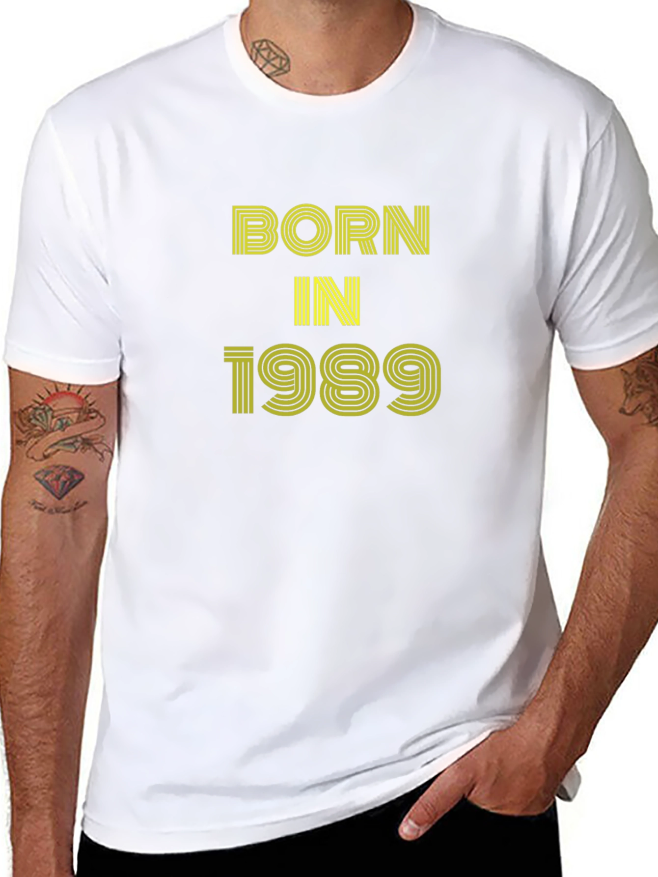 Born in 1989 Black Graphic Tee